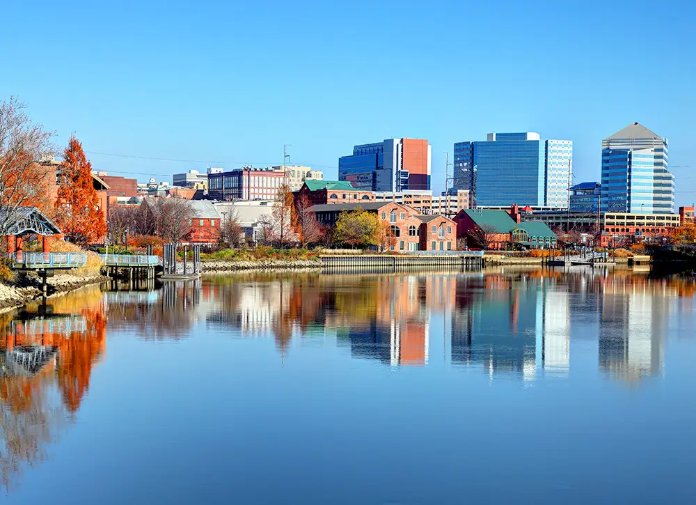 wilmington-de-1000 Photo of Wilmington, DE with reflection of buildings in water